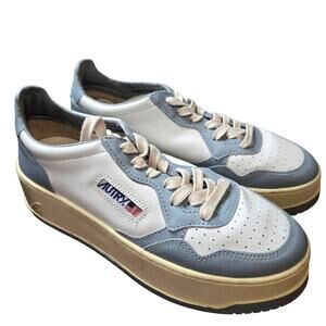 Autry 10 80's Retro Platform Blue Women's Tennis Shoes Athletic Sneakers